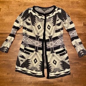 Lucky Brand Aztec print open sweater